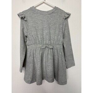 Splendid Girls Sz 3 Ruffle Trim Dress Heather Gray Long Sleeve Elastic Waist NWT
